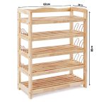 Kệ giày dép gỗ 5 tầng rộng 60cm móc sắt